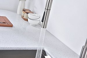 Смеситель для кухни Paulmark Senso Se215180-BS брашированная сталь купить в интернет-магазине сантехники Sanbest