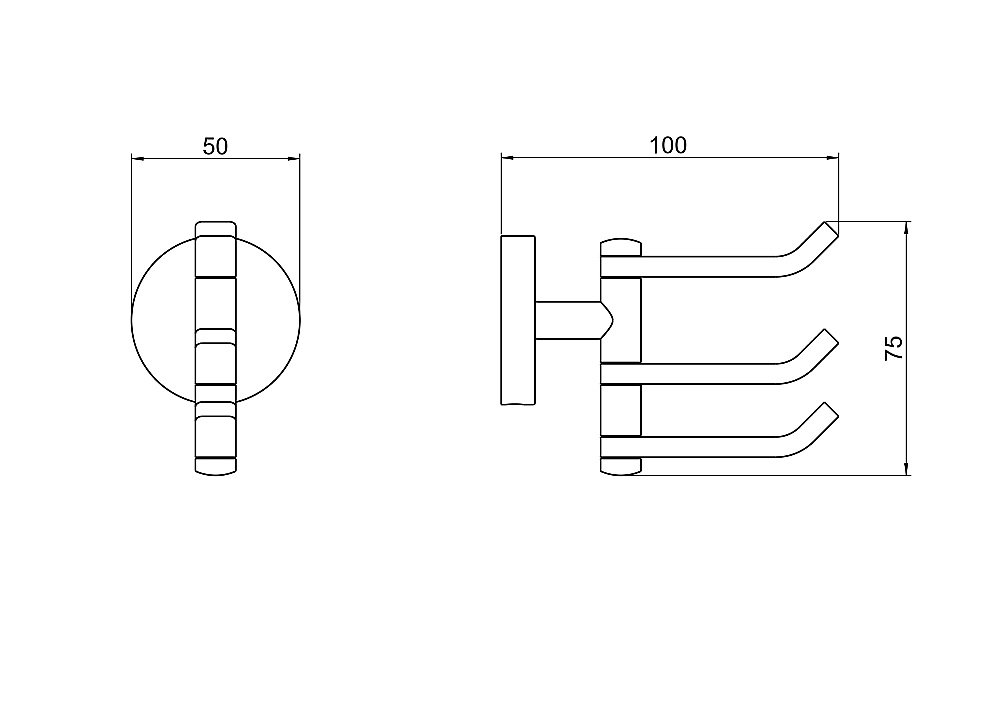 Крючок тройной Aquatek Бетта AQ4632MB черный матовый купить в интернет-магазине сантехники Sanbest