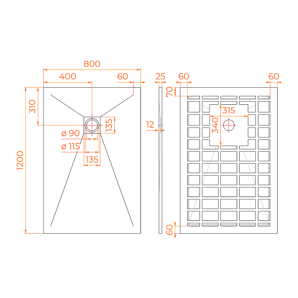 Душевой поддон RGW Stone Tray-G 14152812-02-11ST 80х120 графит купить в интернет-магазине Sanbest