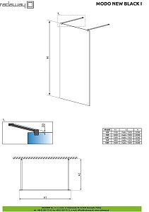 Душевое ограждение Radaway Modo New Black I 130 купить в интернет-магазине Sanbest