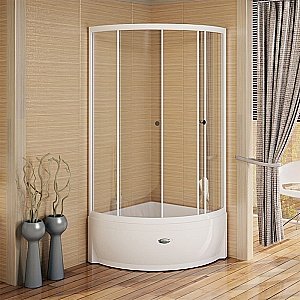 Душевой уголок Радомир Соул 90 стекло прозрачное/профиль белый купить в интернет-магазине Sanbest