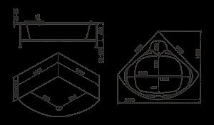 Ванна акриловая BAS Хатива 143x143 купить в интернет-магазине Sanbest