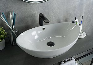 Раковина накладная Gid Lago 60 N9019 51108 белая купить в интернет-магазине Sanbest