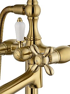 Смеситель для ванны напольного монтажа WONZON & WOGHAND RETRO, Брашированное золото (WW-88649020-BG) купить в интернет-магазине сантехники Sanbest