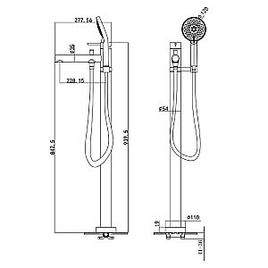 Смеситель для ванны и душа Caprigo Don 53-013-BRG золото матовое купить в интернет-магазине сантехники Sanbest