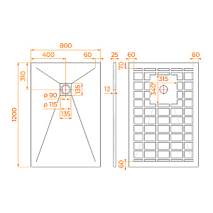 Душевой поддон RGW Stone Tray-G 14152812-02-11ST 80х120 графит купить в интернет-магазине Sanbest