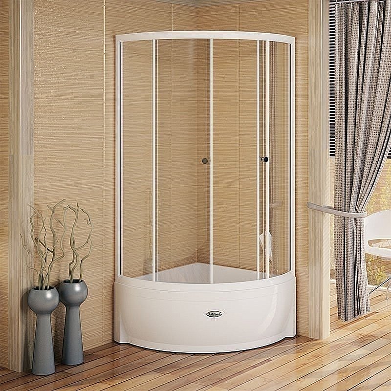 Душевой уголок Радомир Соул 90 стекло прозрачное/профиль белый купить в интернет-магазине Sanbest