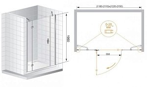 Душевая дверь Cezares BERGAMO-B-13 140 купить в интернет-магазине Sanbest