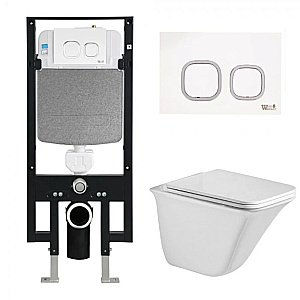 Унитаз с инсталляцией WeltWasser AMBERG 497 + ROTBACH 004 GL-WT + AMBERG RD-WT купить в интернет-магазине Sanbest