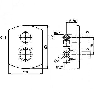 Смеситель для душа PAINI Ovo 86CR691TH хром купить в интернет-магазине сантехники Sanbest