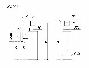 Диспенсер для жидкого мыла Sancos Base SC9027BG брашированное золото купить в интернет-магазине сантехники Sanbest
