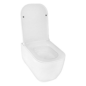 Унитаз подвесной Azario Riano AZ-2808E белый, безободковый, с крышкой микролифт, слив торнадо купить в интернет-магазине Sanbest