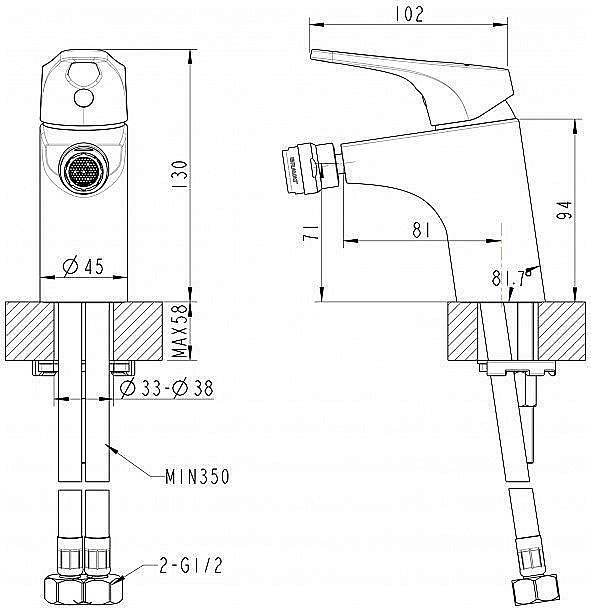 Смеситель для биде Bravat DROP-D F348162C купить в интернет-магазине сантехники Sanbest