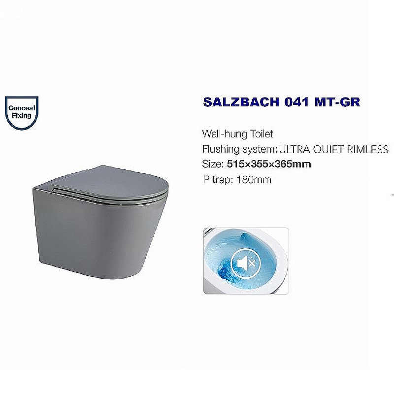 Унитаз с инсталляцией WeltWasser BAMBERG 545+SALZBACH 041 MT-GR+BAMBERG WT серый матовый/кнопка белая, безободковый, с крышкой микролифт, слив торнадо купить в интернет-магазине Sanbest