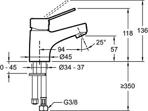 Смеситель для раковины Jacob Delafon EO E24158RU-CP купить в интернет-магазине сантехники Sanbest