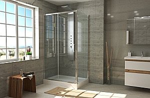 Душевой уголок Bravat LINE BS120.3101A 80х120 стекло прозрачное/профиль хром купить в интернет-магазине Sanbest