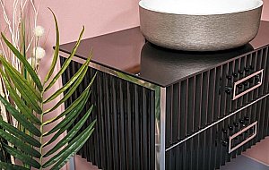 Тумба с раковиной Armadi Art Monaco 100 со столешницей черный с хромом для ванной в интернет-магазине Sanbest