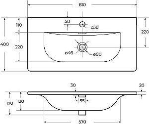Раковина мебельная BelBagno BB-8099-3-80 белая купить в интернет-магазине Sanbest