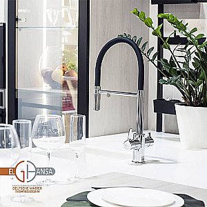 Смеситель для кухни Elghansa 56F5511 хром/черный купить в интернет-магазине сантехники Sanbest