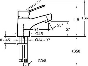 Смеситель для раковины Jacob Delafon EO E24158RU-CP купить в интернет-магазине сантехники Sanbest