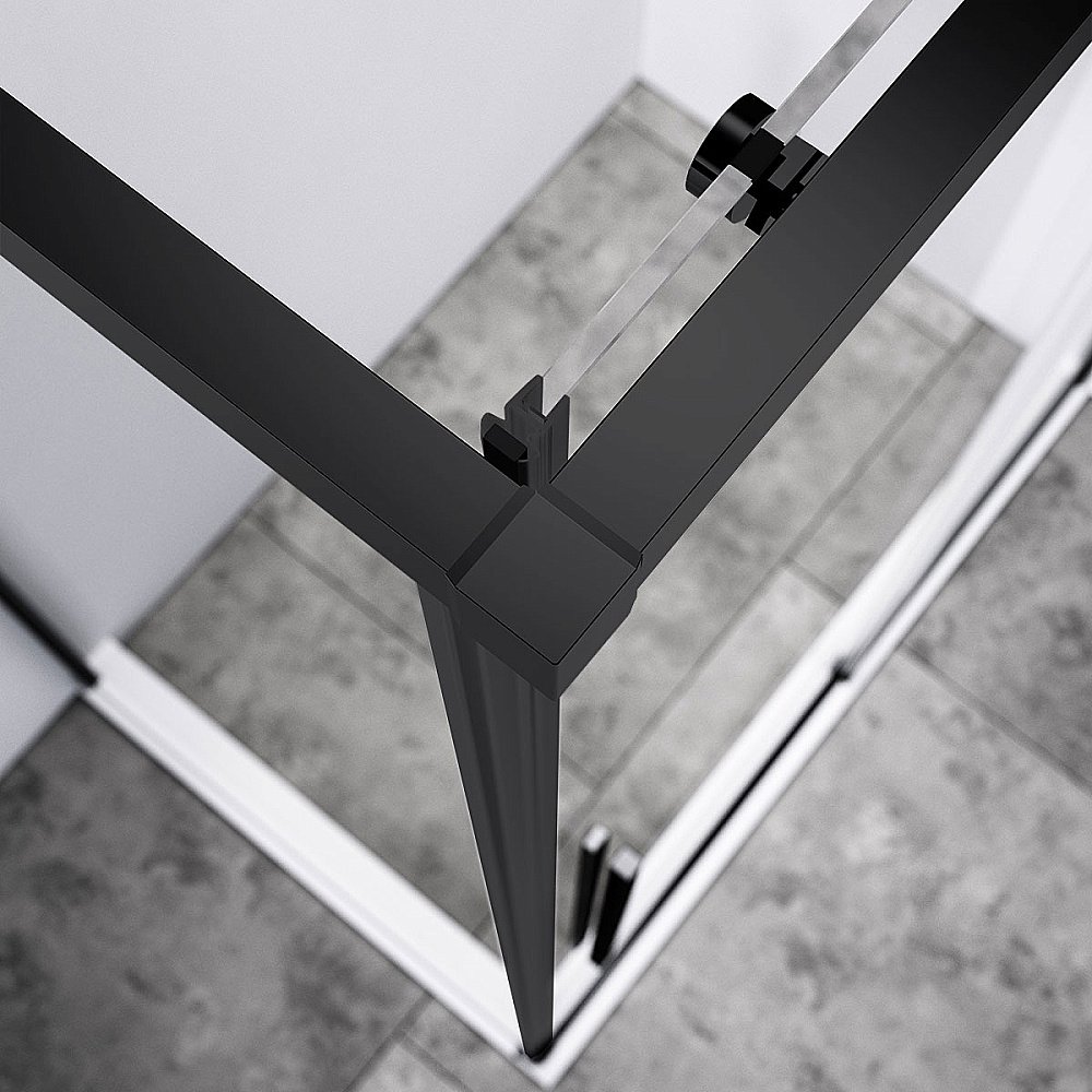 Душевой уголок Vincea SLIM-N VSR-4SN8014CLB 140x80 стекло прозрачное/профиль черный купить в интернет-магазине Sanbest