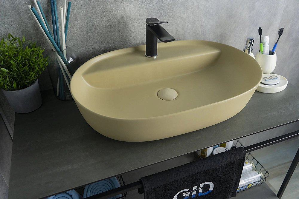 Раковина накладная Gid Lago 61 Sr1346 53343 капучино матовая купить в интернет-магазине Sanbest