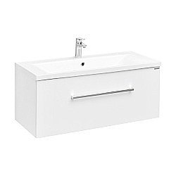 Тумба под раковину Акватон Мадрид 100 М один ящик белая глянцевая купить в интернет-магазине сантехники Sanbest