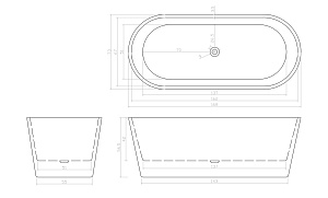 Ванна акриловая CeruttiSpa Resia MB 9905 168х73 черная матовая купить в интернет-магазине Sanbest