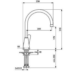 Смеситель для кухни Vidima Orion BA365AA купить в интернет-магазине сантехники Sanbest