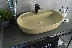 Раковина накладная Gid Lago 61 Sr1346 53343 капучино матовая купить в интернет-магазине Sanbest