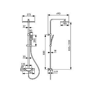 Душевая система Kaiser Quadris 25182-2 черная купить в интернет-магазине сантехники Sanbest