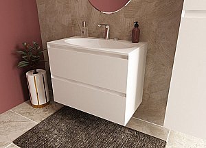 Тумба с раковиной Эстет Malta Luxe 80 белая для ванной в интернет-магазине Sanbest