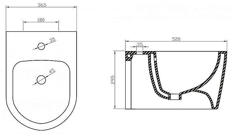 Биде подвесное BelBagno MARINO BB105BH купить в интернет-магазине Sanbest