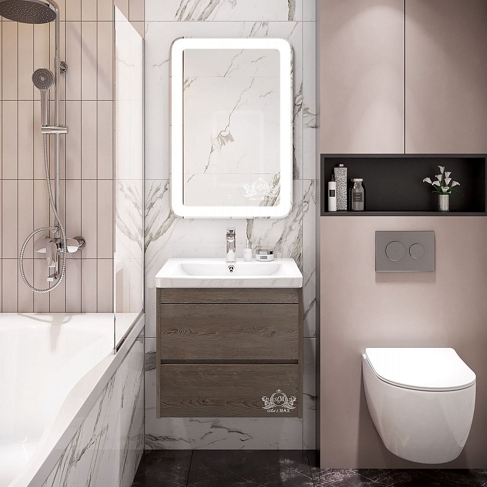 Зеркало с подсветкой ART&MAX LATINA 50x80 в ванную от интернет-магазине сантехники Sanbest