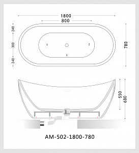 Акриловая ванна Art&Max AM-502-1800-780 купить в интернет-магазине Sanbest