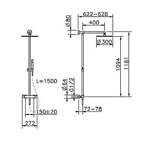 Душевая система Cisal LESS LNC7801N21 хром/черный матовый купить в интернет-магазине сантехники Sanbest