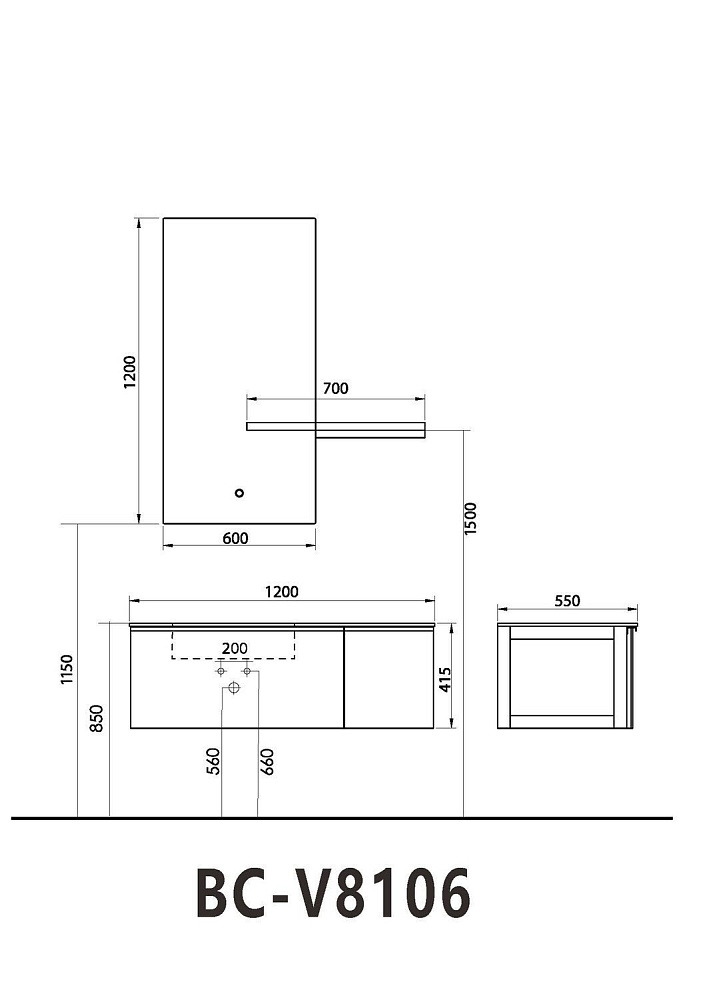 Зеркало Orans DC-V8106 60 в ванную от интернет-магазине сантехники Sanbest