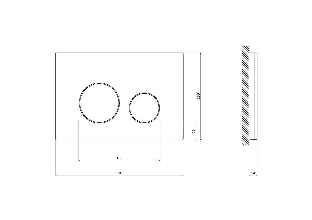 Кнопка для инсталляции Cersanit TWINS 64117 черный купить в интернет-магазине сантехники Sanbest