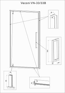 Душевая дверь Veconi Vianno VN33B-80-01-C7 80 купить в интернет-магазине Sanbest