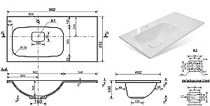 Тумба с раковиной Taliente Olejo 90 белый глянцевый для ванной в интернет-магазине Sanbest