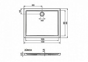 Душевой поддон Riho Zurich 262 130х90 D001001005 белый купить в интернет-магазине Sanbest