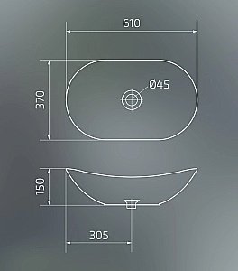 Раковина накладная Gid Lago 61 N9811 51175 белая купить в интернет-магазине Sanbest