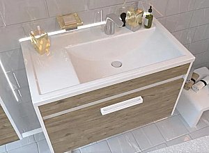 Раковина Эстет Valencia 80 silk белая матовая купить в интернет-магазине Sanbest