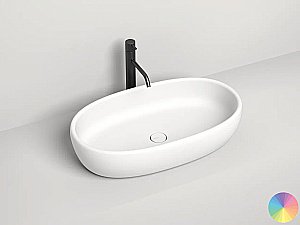 Раковина накладная Salini LUCE 110721MF 69 из искусственного камня S-Stone, матовая, цвет по RAL полностью купить в интернет-магазине Sanbest