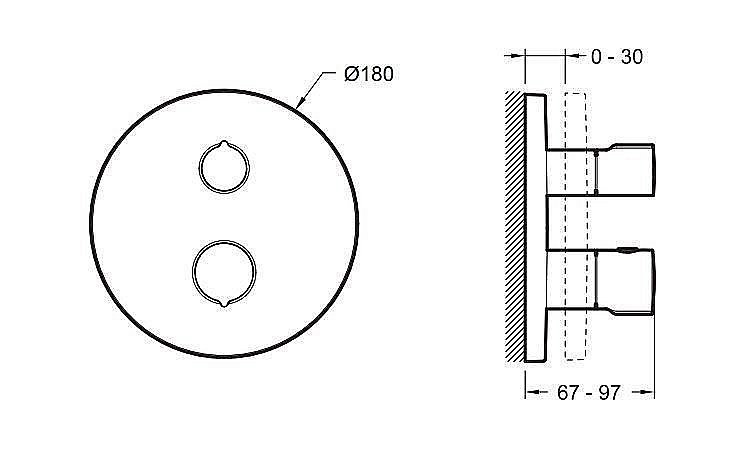 Встраиваемый смеситель для душа Jacob Delafon MODULO E75386-CP купить в интернет-магазине сантехники Sanbest