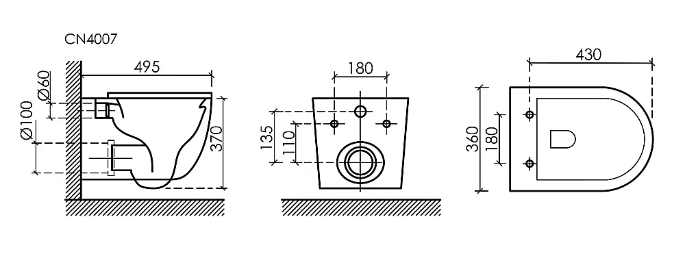 Унитаз подвесной Ceramica Nova UP CN4007MB безободковый, с крышкой микролифт, слив-торнадо, черный матовый купить в интернет-магазине Sanbest