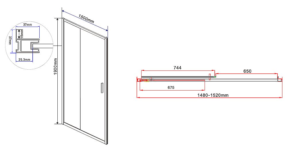 Душевая дверь Vincea Garda VDS-1G150CH 150 хром купить в интернет-магазине Sanbest