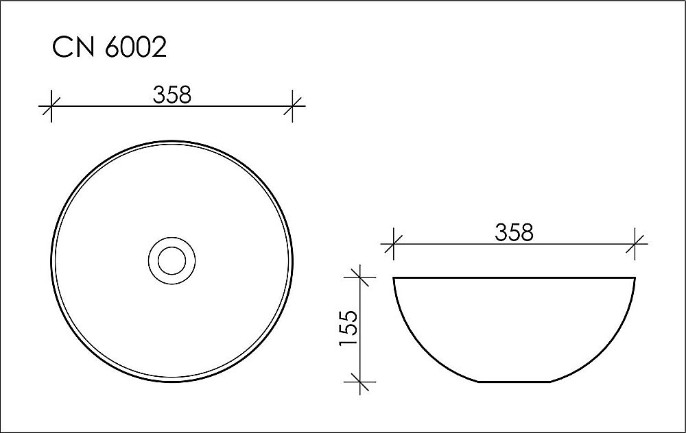 Раковина накладная Ceramica Nova Element CN6002 35 купить в интернет-магазине Sanbest