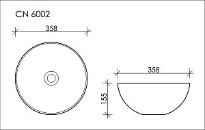 Раковина накладная Ceramica Nova Element CN6002 35 купить в интернет-магазине Sanbest