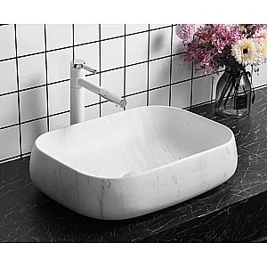 Раковина накладная CeruttiSpa 56,5 CR0086 MMW1 мрамор белый матовый купить в интернет-магазине Sanbest
